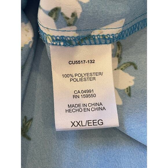 HILARY RADLEY Blue floral Top size XXL 2XL - Picture 6 of 8